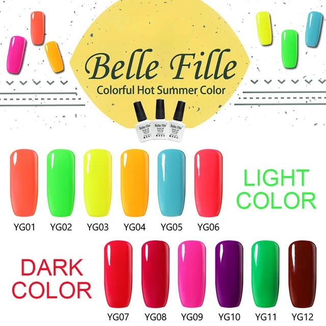 Belle Fille vernis à ongles vernis Fluorescent néon couleurs UV Led Gelpolish avec néon vert Rose