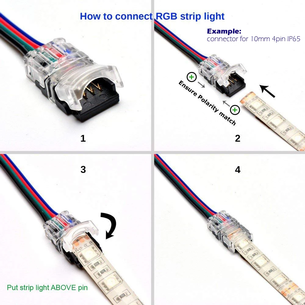 Разъем светодиодной ленты 2,3, 4,5, 6 Pin 5,8, 10,12 мм для RGB, CCT, WS1812B, RGBW и подсветка rgbww водонепроницаемый и не водонепроницаемый, CE RoHS