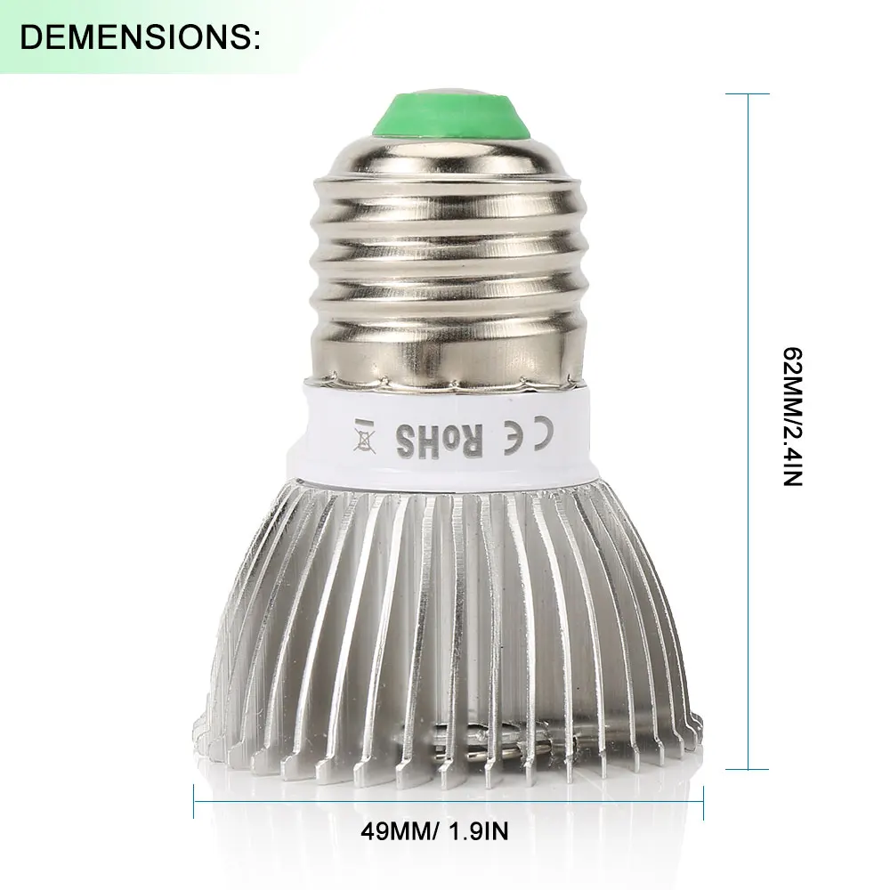 Lâmpada para Flor Lote Crescer Luzes 5 w 10 18 28 E27 Espectro Completo Vegetais Sistema Hidroponia Planta Tenda 4 Pçs - Led 17 Lâmpadas de crescimento