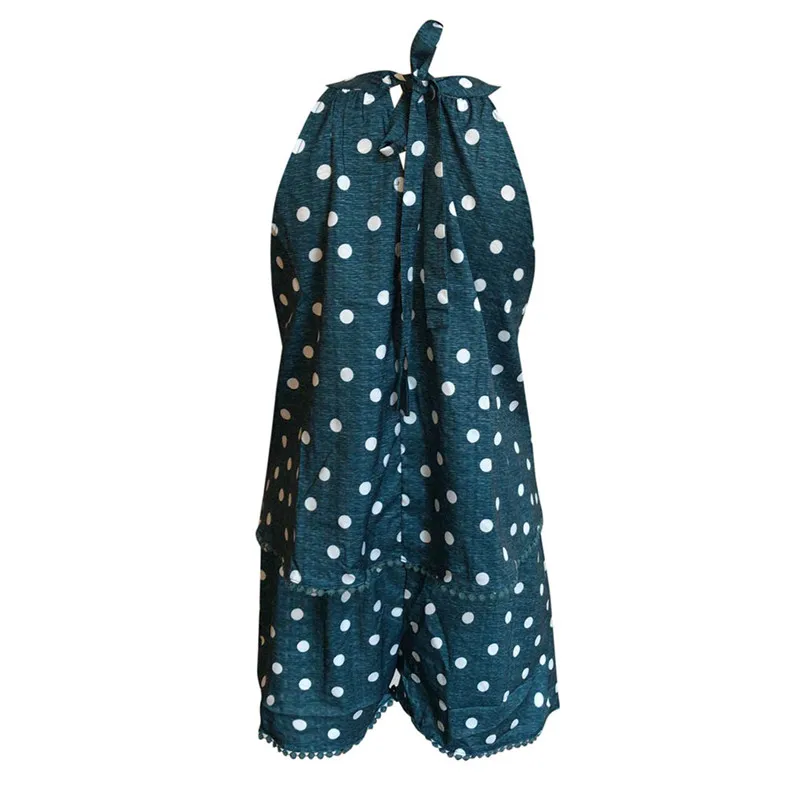 Fashion Womens Casual Summer Set Women Sweet Dexy Fashion Point Pattern Shorts Two-piece SetSuit Conjuntos De Mujer 40AP01 (3)