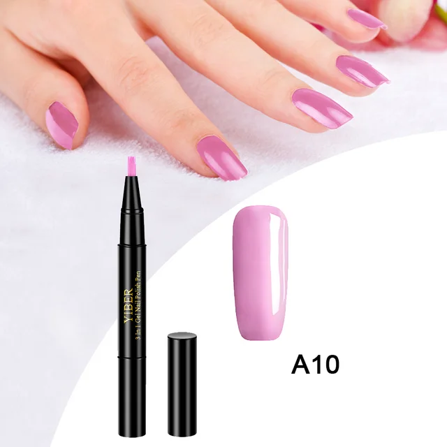 YIBER One Step Gel 3 In 1 UV Nail Polish Pen Nail Art Tips Soak Off UV