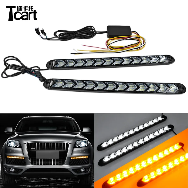 

Tcart Car LED Flexible Switchback Knight Rider Strips Auto DRL Daytime Running Light Flow Amber Turn Signal Lamps For Chevrolet