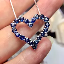 LUKENI, ожерелье, Подвеска для женщин, женское серебряное ожерелье, s, сердце, сапфир, 3 мм* 3 мм, подвески, ювелирные изделия