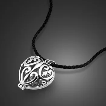 

Retro Hollow out pattern can open heart pendant. New fashion Solid 925 sterling silver necklace For woman silver jewelry gift