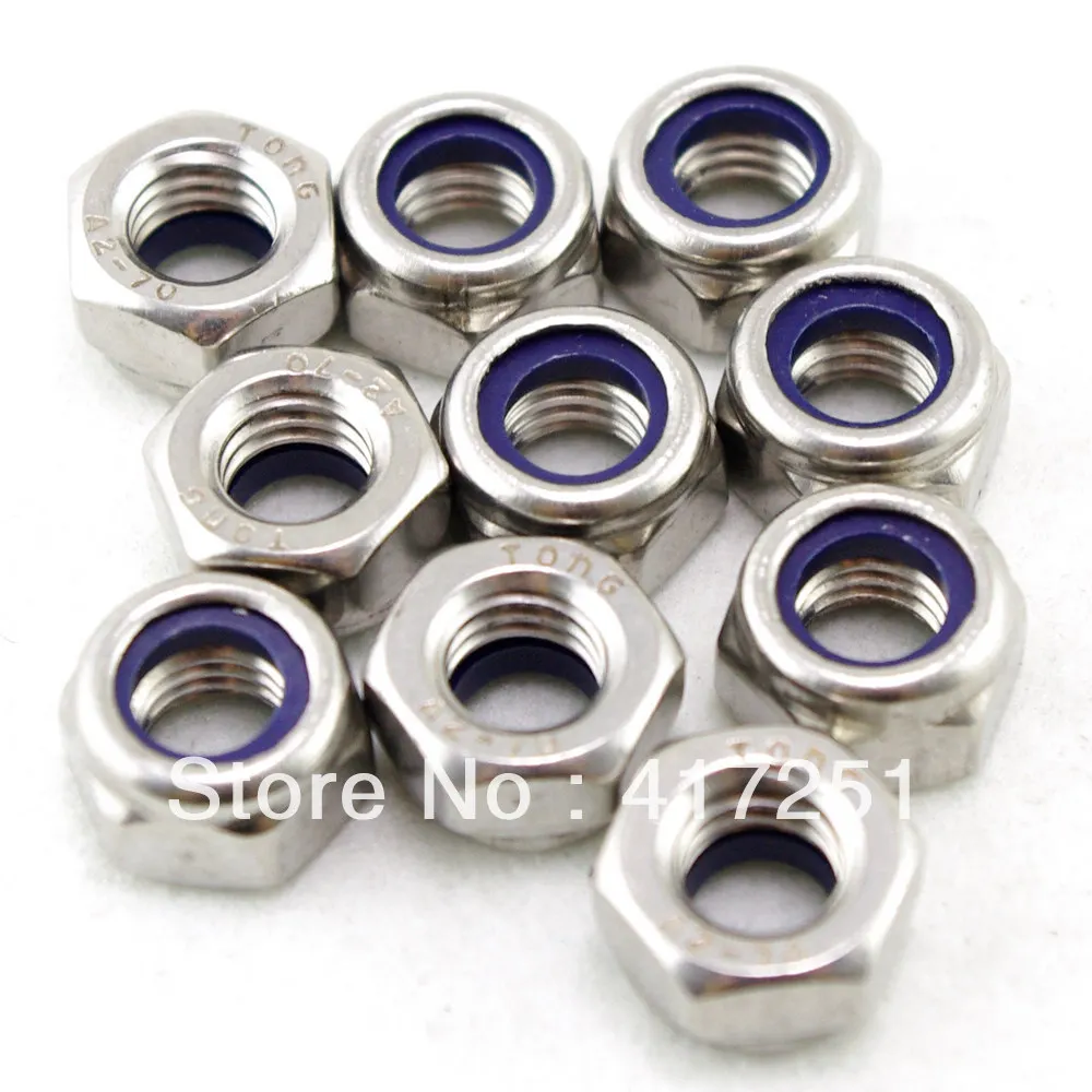 

Lot50 Metric M8 304 Stainless Steel Hex Head Nylon Insert Lock Jam Stop Nuts