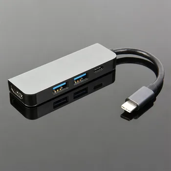 

Type-c To Hdmi Usb Four-in-one Extension Dock Multifunctional 4k Converter For Pd-powered Tv Projector