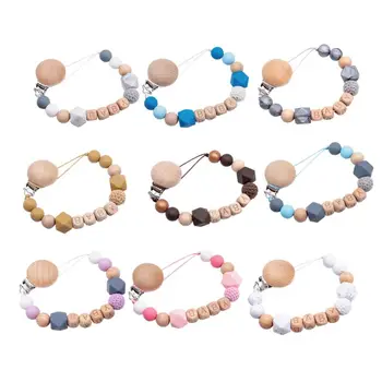 

Handmade Silicone Pacifier Chains Safe Teething Chain Baby Teether Eco-friendly Pacifier Clips Holder Chain