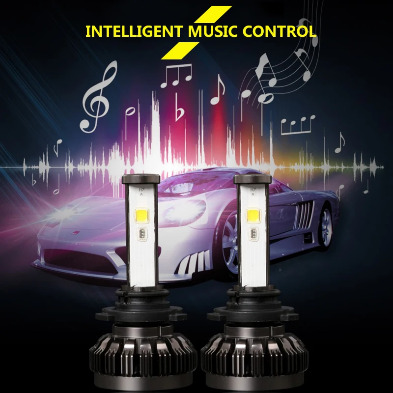 Комплект из 2 предметов, Популярные автомобиля разные цвета RGB Авто наборы светодиодных фар H1 H7 H4 H8 HB3 HB4 881 H16 приложение с дистанционным управлением по Bluetooth Управление DIY противотуманная фара