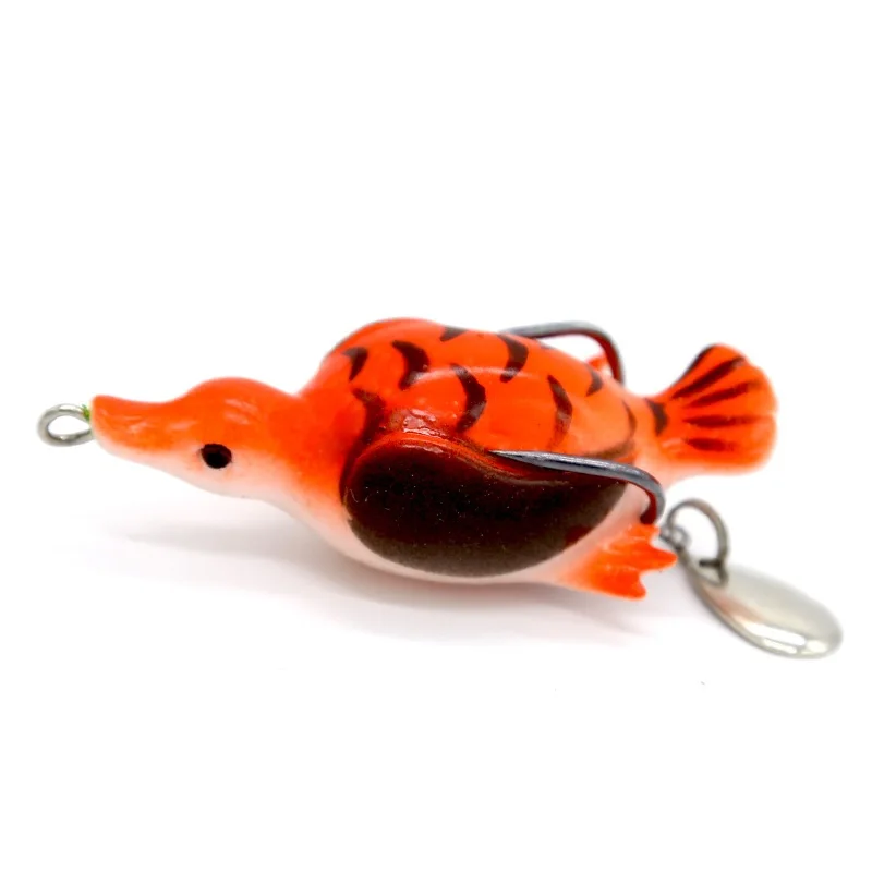 1PCS Fishing Lure Wobblers Artificial Bait Floating Duck Lure Soft Bait With Hooks Sequin Spoon Frog Lure Pesca