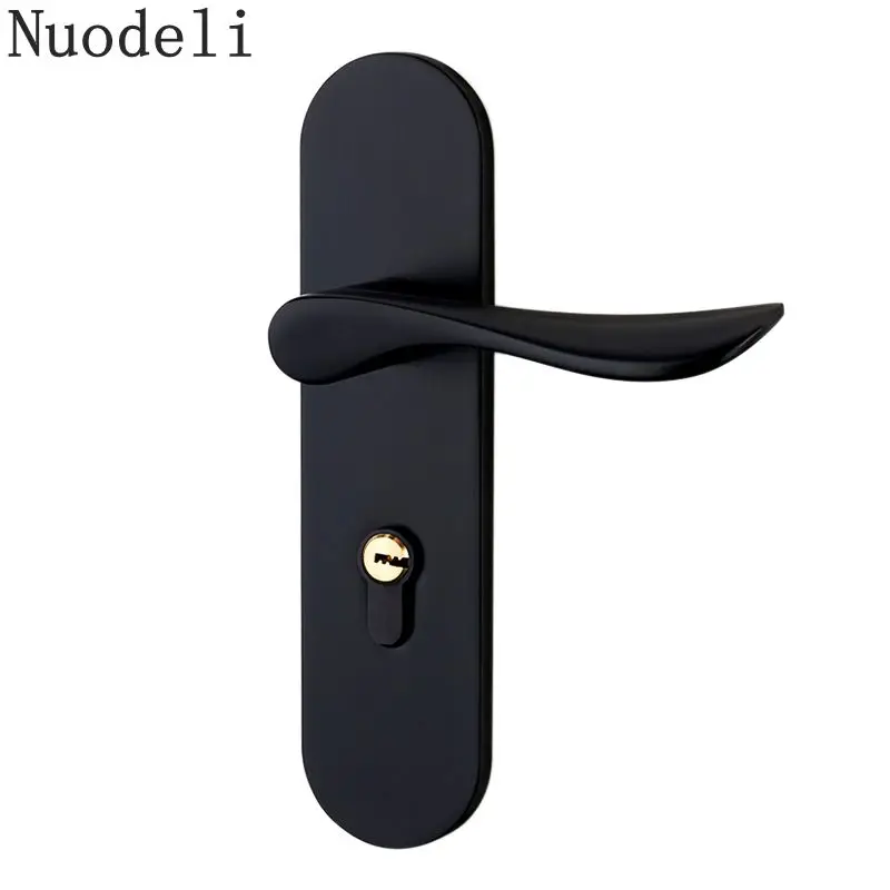 Nuodeli Space Aluminum Split Mute Lock European Classic Interior Bedroom Door Lock Home Room Solid Lock with Door Handle Nuodeli Space Aluminum Split Mute Lock European Classic Interior Bedroom Door Lock Home Room Solid Lock with Door Handle