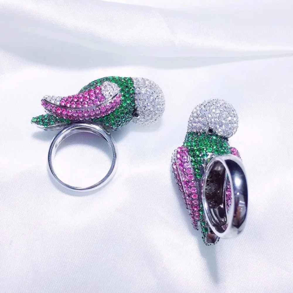 Qi Xuan_Fashion Jewelry_New Parrot указательный палец кольца_ S925 Твердые серебряные модные новые кольца для попугая_ производитель прямые продажи