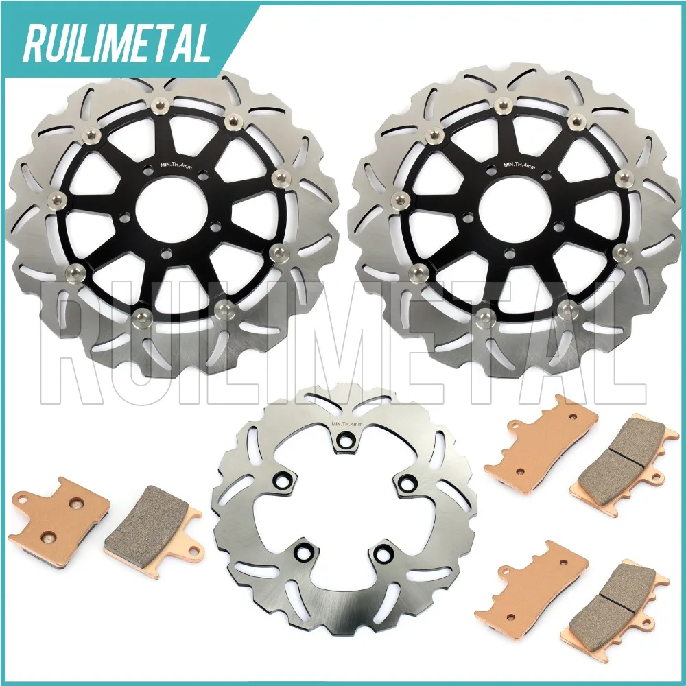 

New Front Rear Brake Discs Rotors Pads Set for Suzuki GSXR 1000 01 02 GSX-R 1000 K1 K2 2001 2002 New Black Gold