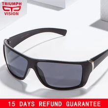 Trioo Polaroid Солнцезащитные очки для ночного вождения Для мужчин Обёрточная бумага Стиль затемненные, с поляризацией антибликовые солнцезащитные очки для мужчин крутые солнцезащитные очки