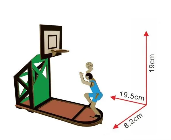 Моделирование Баскетбол держатель пера игрушка модель 3d трехмерные деревянные головоломки игрушки для детей Diy ручной работы деревянный