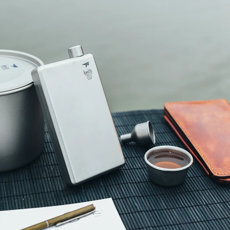 Keith Pure Titanium Hip Flask Flagon портативный винный чайник для Виски Посуда напитков