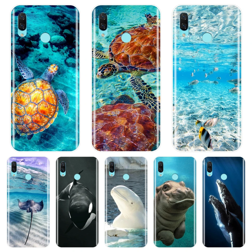 

Back Cover For Huawei Nova Smart Lite 2017 Turtle Fish Blue Soft Silicone Phone Case For Huawei Nova 2i 2 Lite Plus 3 3I 3E Case