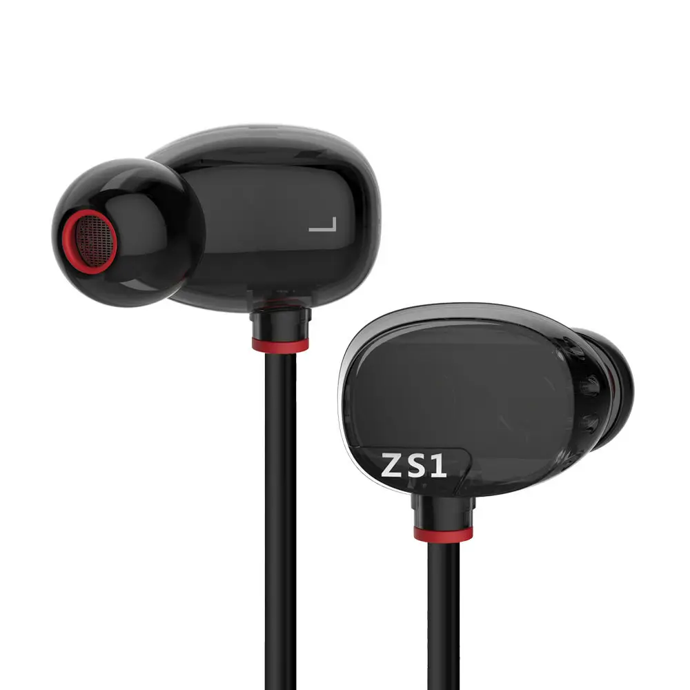 Плотным верхним ворсом KZ ZS1 наушник динамический In ear Hi Fi наушники шумоподавление