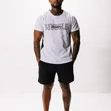 Мужская футболка для легкой атлетики, мужская спортивная рубашка с принтом, Спортивная рубашка с коротким рукавом, дышащая рубашка для бега