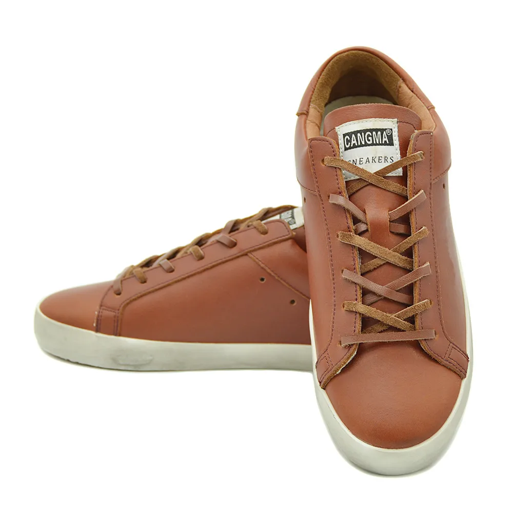 CANGMA/брендовые кроссовки; мужская повседневная обувь ручной работы из натуральной кожи; дышащая обувь; Scarpa размера плюс; мужская коричневая обувь на шнуровке