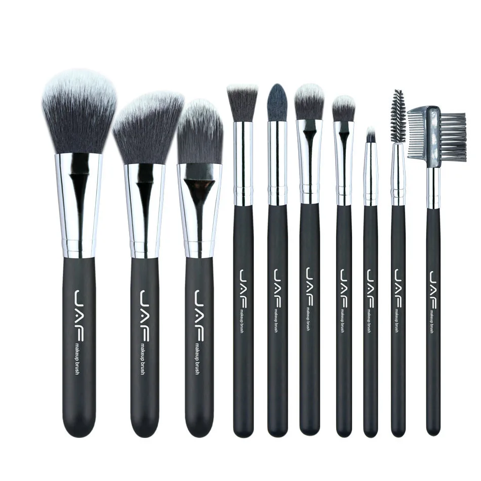 

JAF 10pcs/set Makeup Brushes set Foundation Eye Face Cosmetic Make Up Brush Tool Kit with PVC Bag