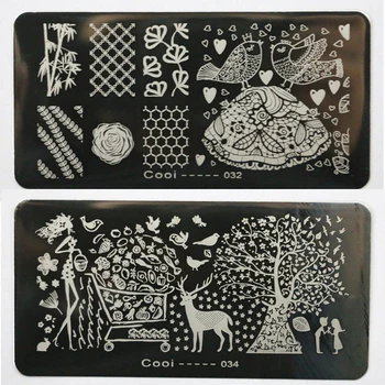 

12Pcs/Lot 6*12CM Cooi Series Nail Printing Image Stamps Plates Stamping Nail Art Decoration DIY Stencil Manicure Tools
