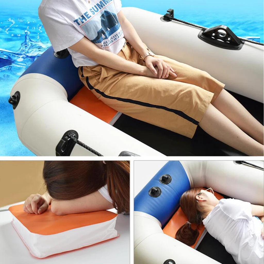 Portable 18.5x9.4 x 2 inch Inflatable Cushion Seat for Kayak Boat Swim Fishing Rest Compact Foldable Mat Pad Rest Seats Pillow