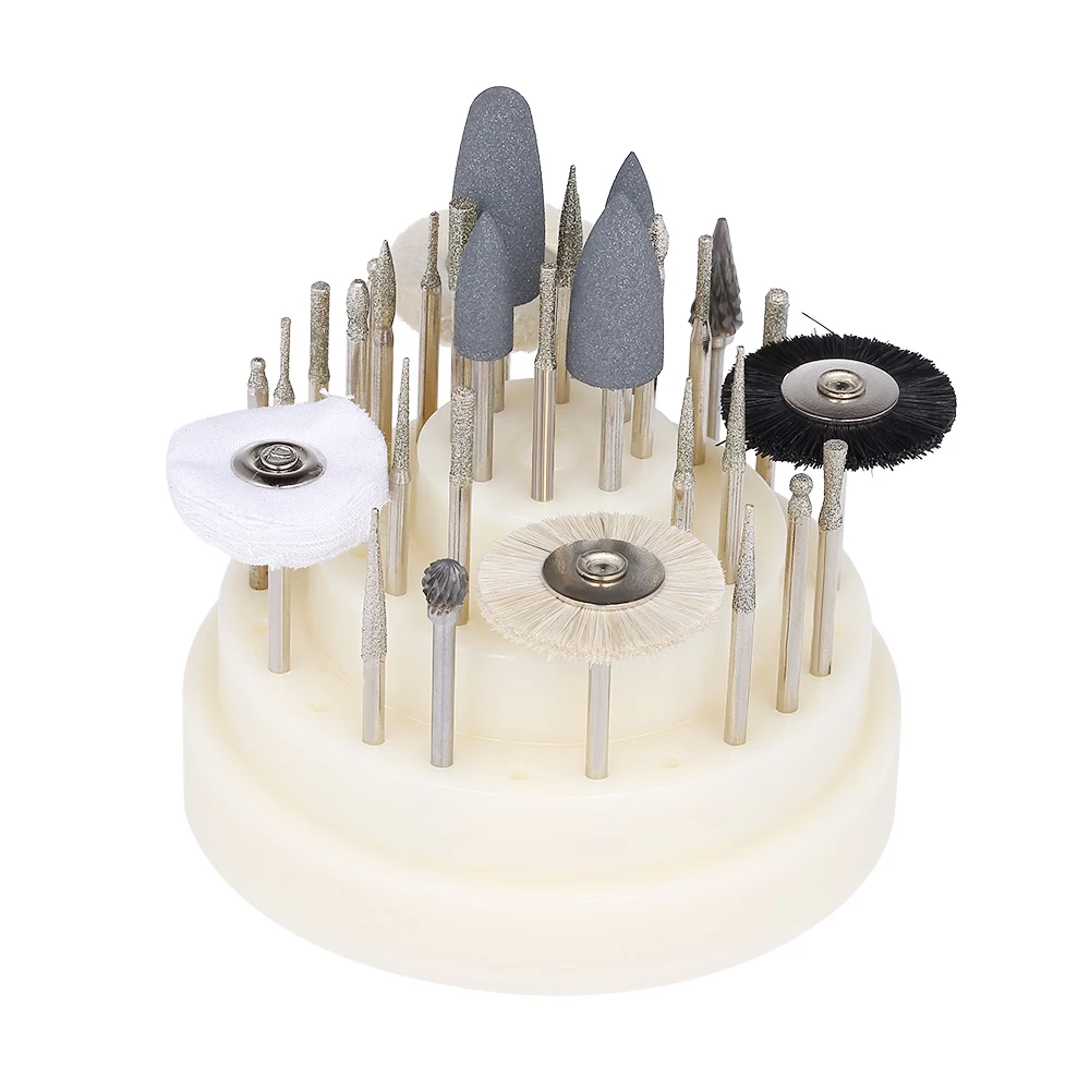 

40 Pcs Nail Drill Bits Dental Bur Brush with 48 Holes Nail Drill Stand Dental Bur Container Nail Dental Accessory Displayer Tool