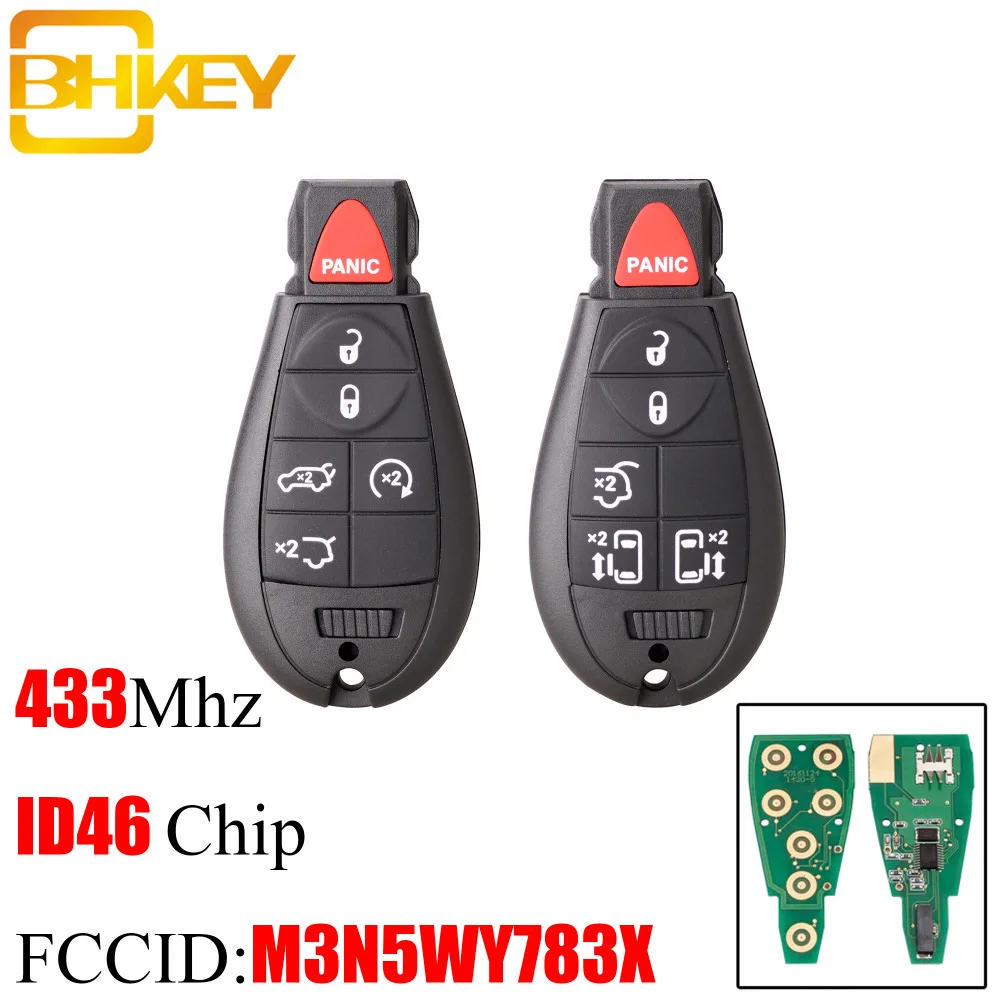 

BHKEY 5+1 6Buttons Smart Remote Key Fob for JEEP M3N5WY783X / IYZ-C01C For Chrysler 300c Town Country 433Mhz For Jeep Commander