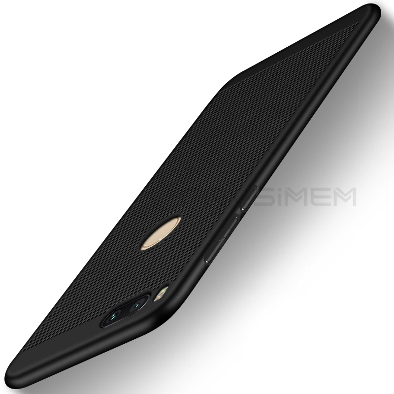 Охлаждающий дышащий чехол для Xiaomi Mi 8 SE A1 A2 lite 5 5S RedMi 6 6A Plus Note 5A Pro Prime S2 глобальная версия Жесткий чехол из поликарбоната - Цвет: Черный