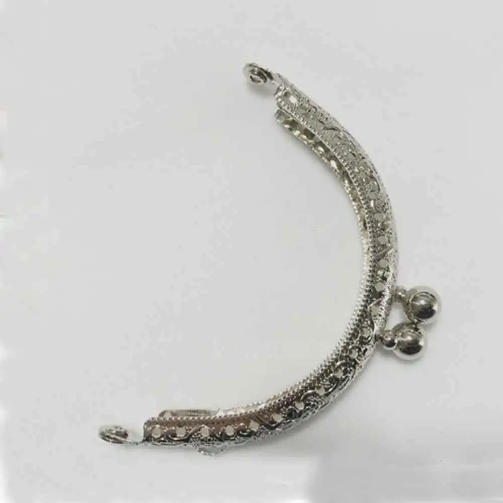 silver 8,5 см металлическая монета, кошелек, рамка, застежка заклепка, клатч, сумка, ручка, аксессуары, красные бронзовые тональные сумки, фурнитура - Цвет: silver