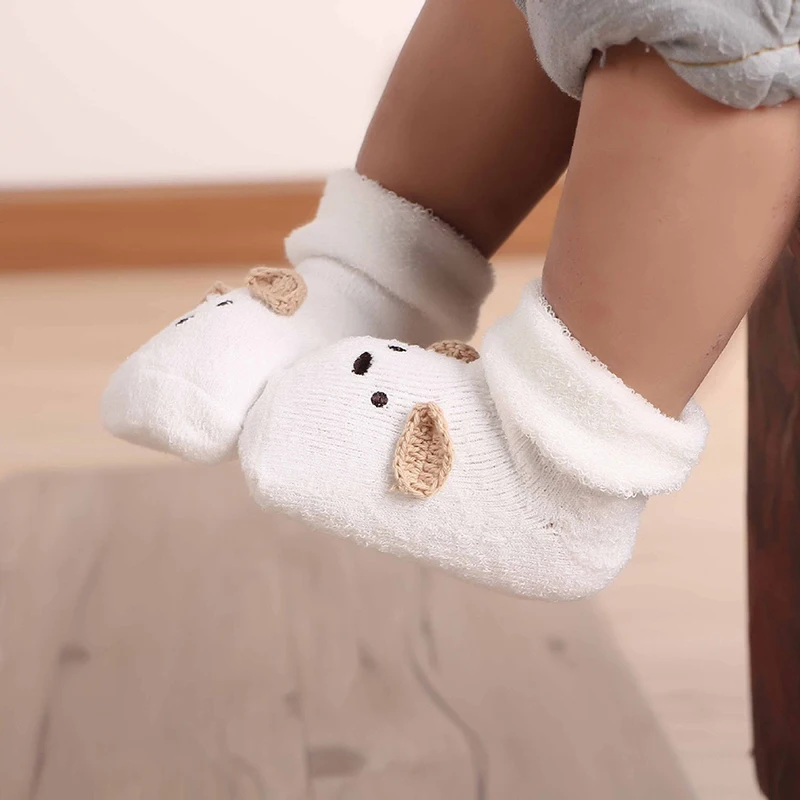 

Newborn Toddler Baby Socks Shoes Unisex Boy Girls Infant Cartoon Cute Bear Crib Warm Shoes Toddler 0 -2Y