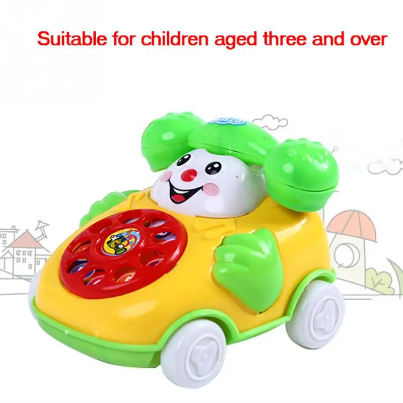 Cute Educational Developmental Cartoon Smile Face Toy Funny Plastic Automotive Simulation Phone Toy Baby Kids
