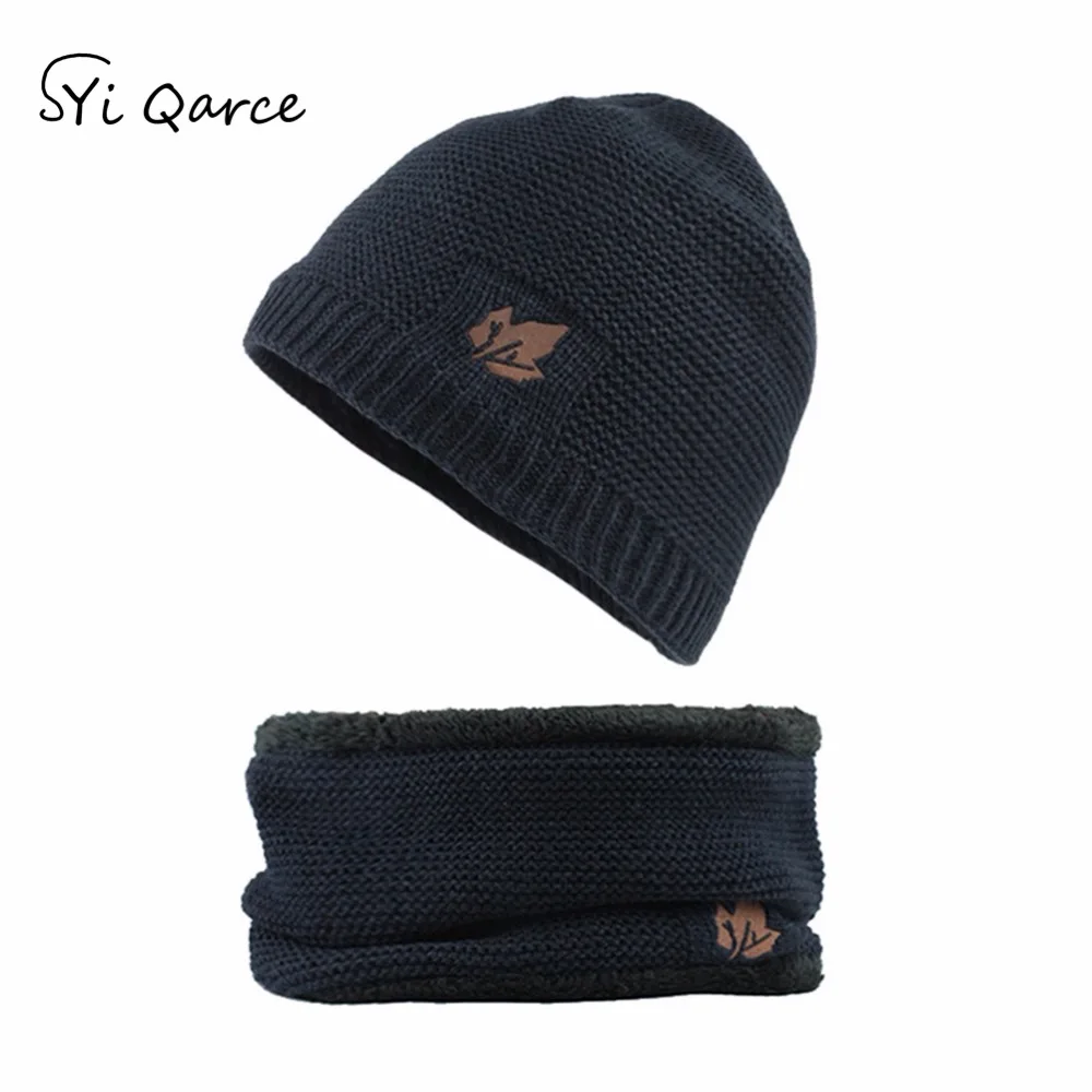 

SYi Qarce Hot Sell 2 Pcs Autumn Winter Super Warm Knitted Hat with Scarf Set Fashionable for Men's Women Scarf with Cap NT047-51