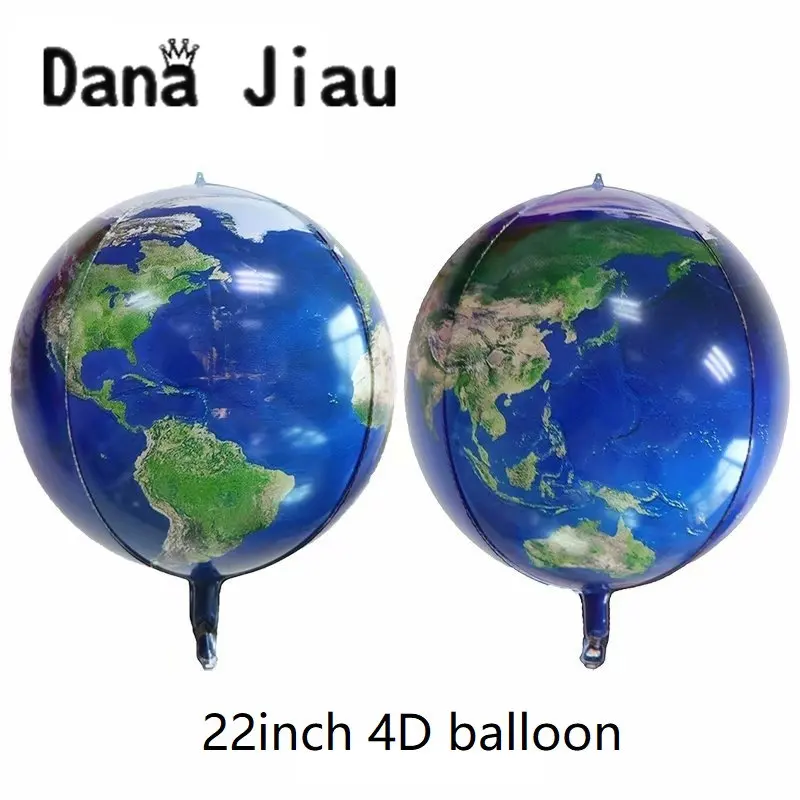 

DanaJiau NEW 4sides steric earth balloon 4D planet ball protect environment party decoration school propagate tool morning light