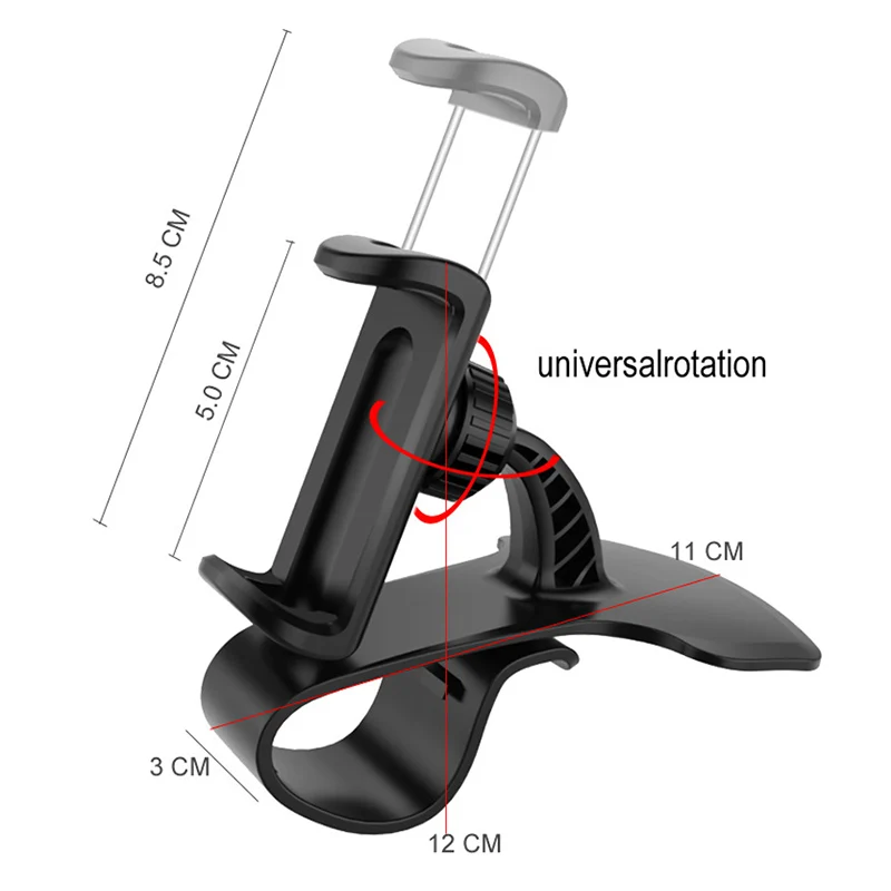 Универсальный держатель для телефона для автомобиля HUD зажим для приборной панели крепление для телефона на 360 градусов вращающийся Автомобильный держатель для мобильного телефона Подставка автомобильные аксессуары