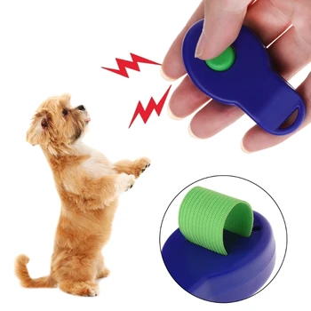 

Pet Clicker Dog Training Sounder Puppy Whistle Guide Supplies With Finger Strap