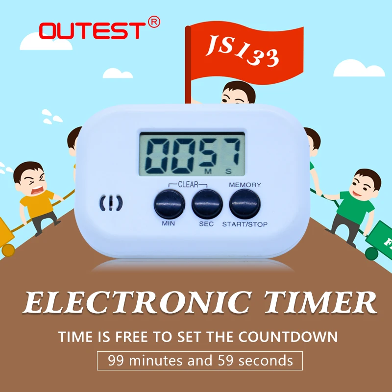 

LCD Digital Kitchen Countdown Magnetic Timer Back Stand Cooking Timer Count UP Alarm Clock Kitchen Gadgets Cooking Tools JS133