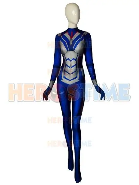 Custom Made Ant-Man and the Wasp Costume Spandex Printed Movie Superhero Cosplay Female Halloween Party Bodysuit |