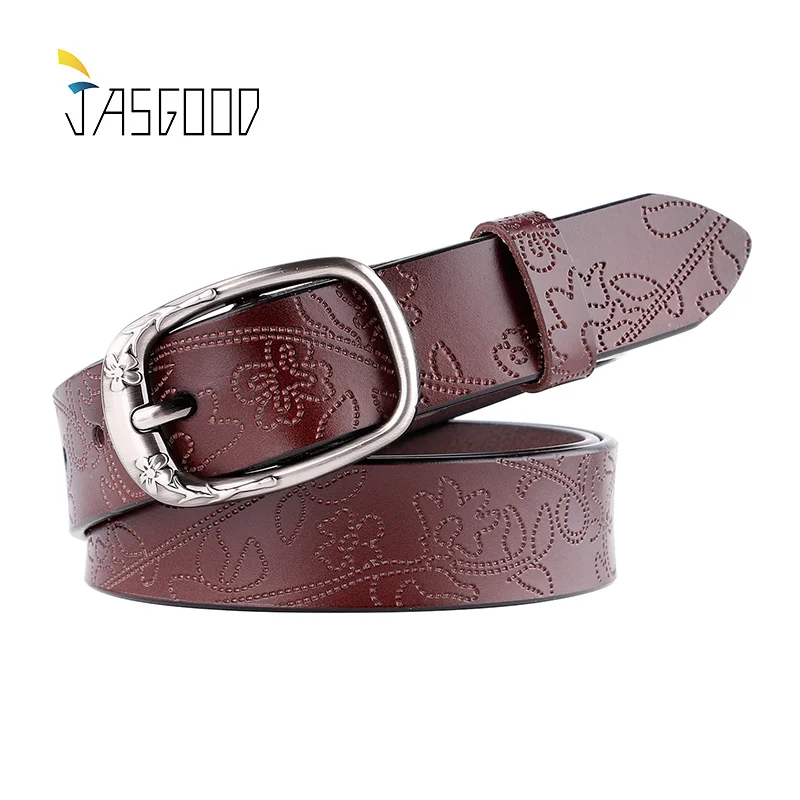 JASGOOD Fashion Women Leather Belts For Jeans High Quality Vintage