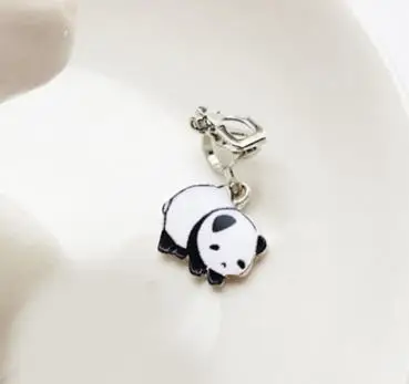 MigoFans изделия ручной работы милые Черный и белый панда детские короткие кулон, серьги для девочек Animal Длинные висячие серьги - Metal Color: Clip Earrings-No.1