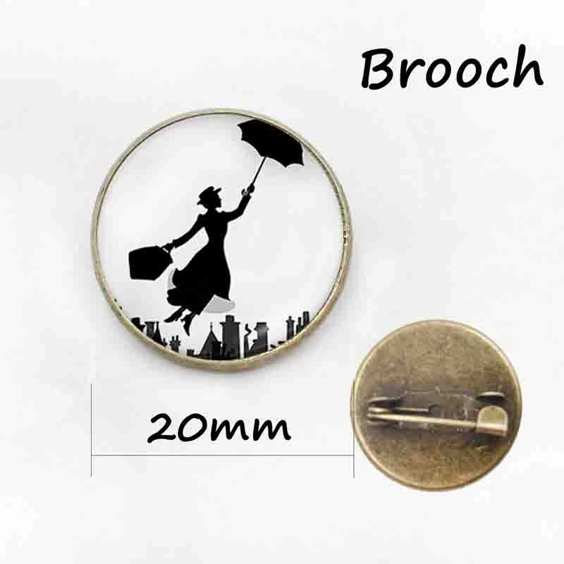 Mary Poppins film star jewelry art picture landscape photo glass cabochon wearable art personalized gift for men and women