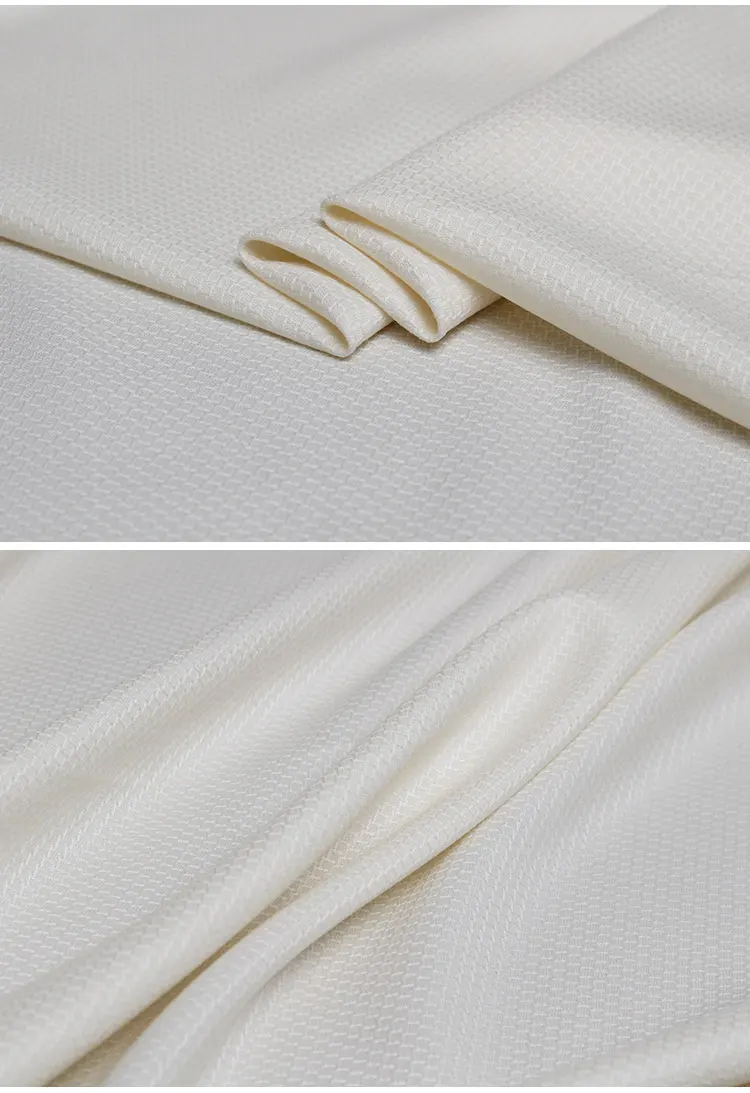 Перламутровый шелк Сделано в Японии жаккард твид шерсть белый цвет шерсть материалы осеннее платье DIY Одежда ткани