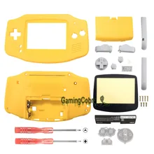 Лимонно-желтый полный корпус кнопки из ракушек с экраном Лен для Gameboy Advance-GBA0009GC