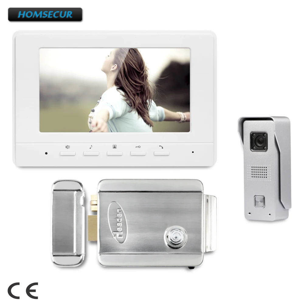 

HOMSECUR 7inch Video Door Entry Security Intercom with IR Night Vision for Home Security XC002+XM707-W
