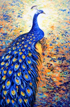 

Blue Peacock Animal Nordic Handmade Needlework Embroidery DIY Cross Stitch Kits Crafts 14CT Unprinted Home decor wall Arts