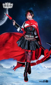 

Season4 Ruby Rose Cosplay costume Helloween costume Shirt+Skirt+Cloak+Gloves+Armguard+Bullet