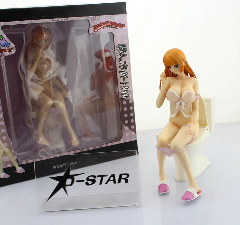 

Free Shipping Sexy 8" Kaitendoh Lechery Daydream Vol.10 Neighbor Private Time in Toilet Cast Off PVC Action Figure Model Toy