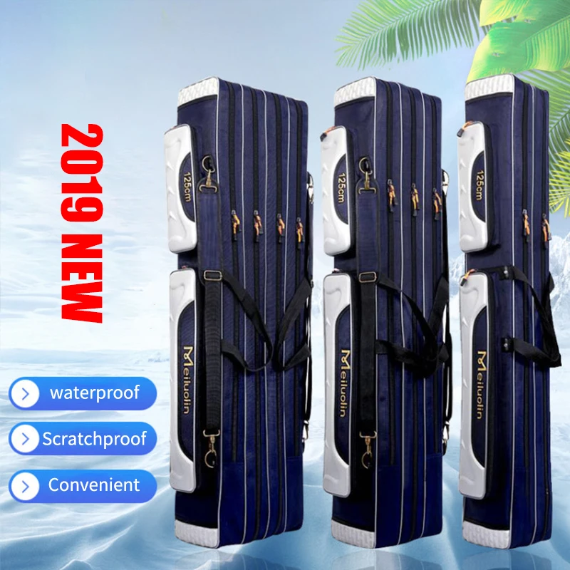  80cm 110cm 120cm Thick Oxford Fishing Bags Foldable Fishing Rod Fishing Pole Tools Storage Bag Larg - 33052664218