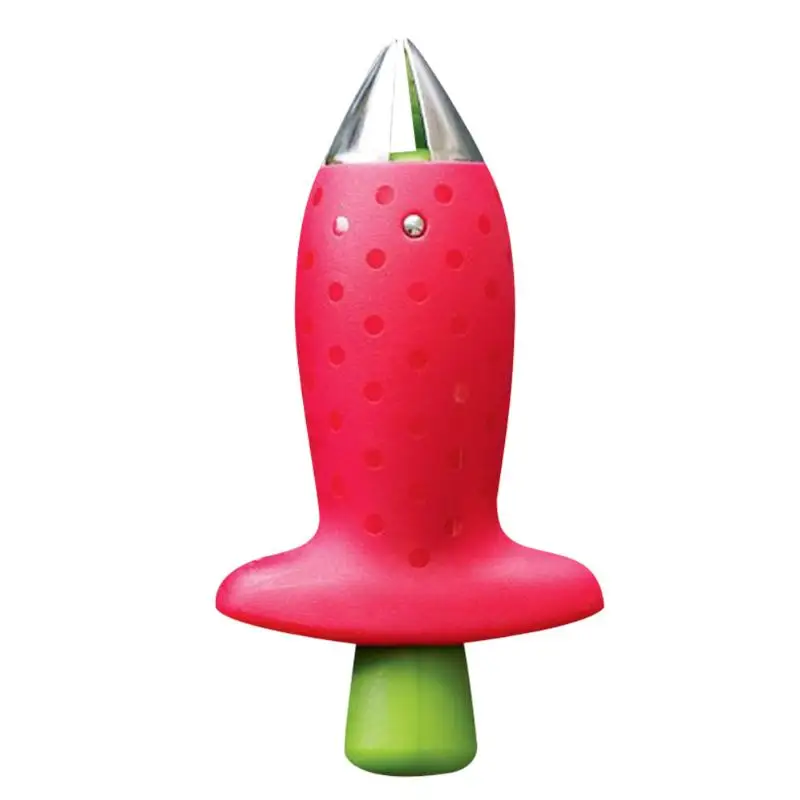 9cmX5cm/3.54''X1.97'' red convenient easy to use VP 1pcs Strawberry Hullers Metal+Plastic Fruit Remove Stalks Device Tomato D2