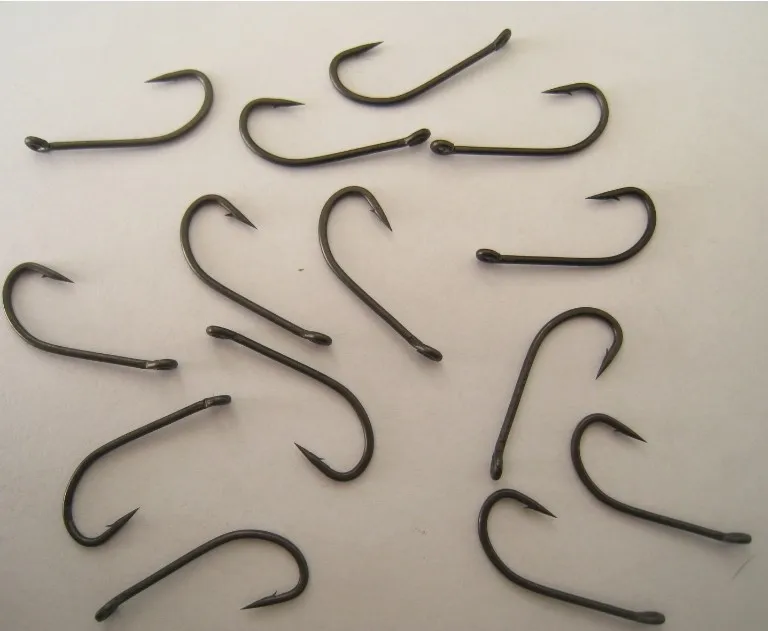 

1000 x Matt Black Teflon Coated Carp Hooks, D-Rig Hooks, Barbed for Carp Fishings-Fishhooks-Fishing Hooks